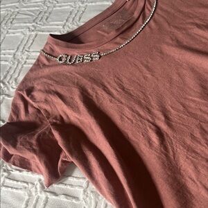 Guess Women's Mauve Short Sleeve Tee